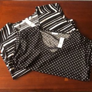 Set of 2 New York & Company Pattern Tops Sz L NWT